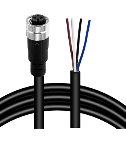 Câble Flexible M12 12 Broches Mâle Vers Femelle 5m - Compatible Cognex Actionneurs Caméra Ethernet Industriel