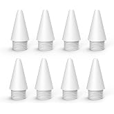 MEKO 8 Pack Replacement Tips for MEKO Fast Charging iPad Pencil ONLY | No-wear Out,Smooth,8 Pack Pen Nibs for MEKO Fast Charge Active Pencil-White