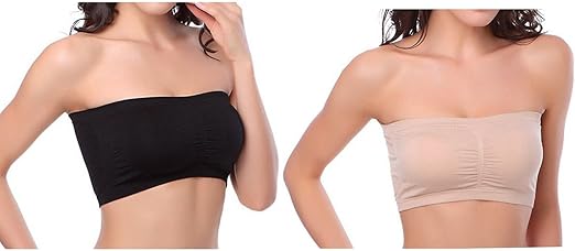 Hoveox Women S Plus Size Padded Bandeau Strapless Bras Stretch