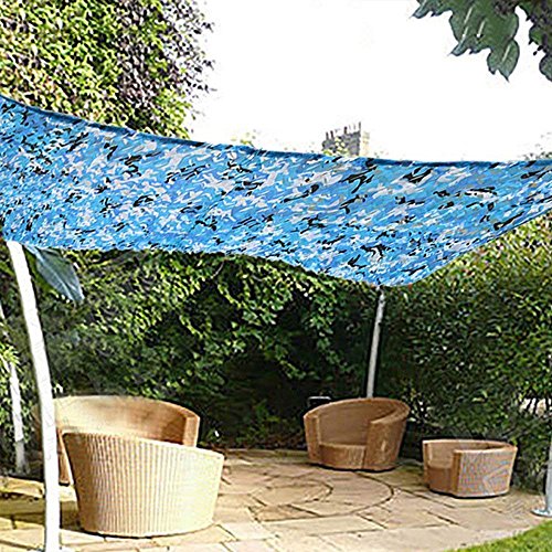 elecfan 10 ft x 10 ft Camo Net White & Blue, Outdoor Camouflage Netting Military, Camping Hunting Shooting Blind Sunscreen Camo Netting Watching Hide Party Decorations