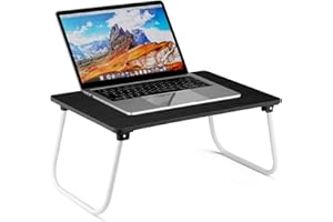 Ruxury Folding Lap Desk Laptop Stand Bed Desk Table Tray, Breakfast Serving Tray, Portable & Lightweight Mini Table, Lap Tablet Desk for Sofa Couch Floor - Black