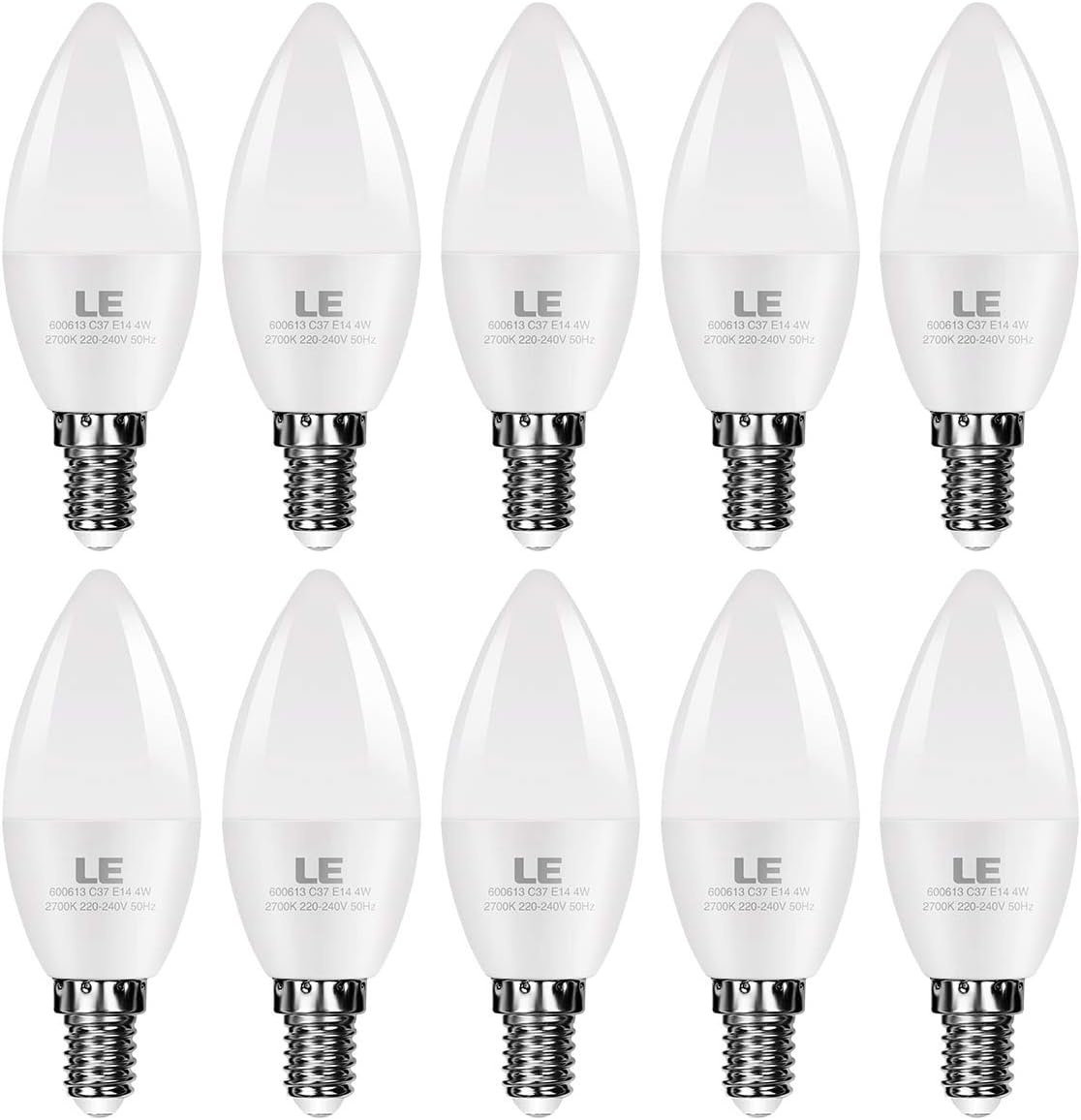 LE Lighting Ever Ampoules LED E14 4W C37, 340lm, Équivalent à Ampoule