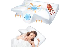 Hexus Cervical Pillow for Neck Pain Relief, Ergonomic Hollow Design, Odorless Memory Foam Pillow for Sleeping, Orthopedic Contour Neck Support Pillows for Side, Back, and Stomach Sleepers, White