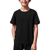 Haloumoning Boys Athletic Short Sleeve T Shirts Kids Crewneck Quick Dry Performance Sports Tops Tees 5-14 Years