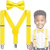 Vexadrix Boys Suspenders & Bowtie Set for Boys Girls 6M-6Y | Birthday Wedding Formal Accessories