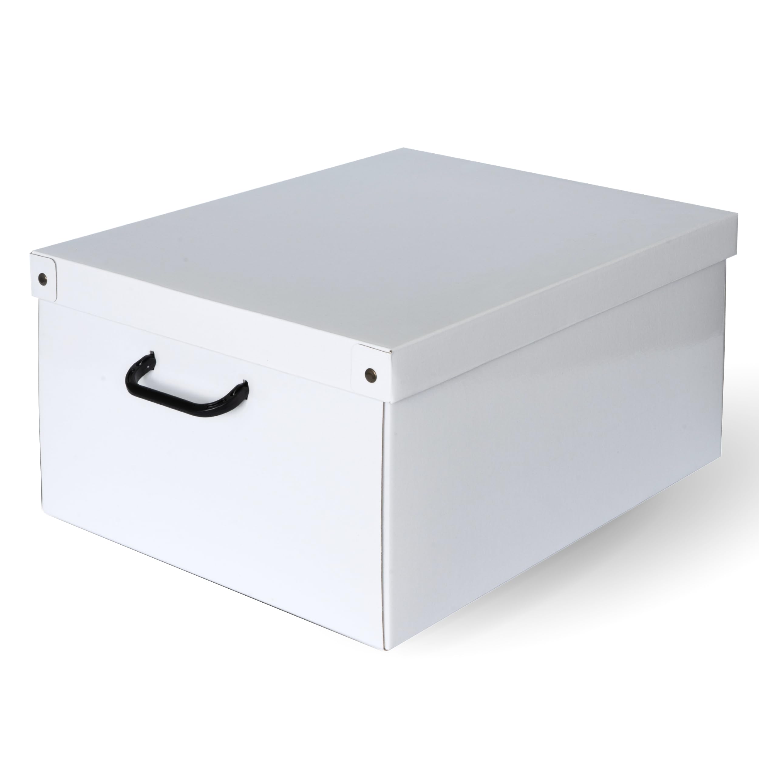 LAVATELLI Baulotto Bianco, Decorative Storage Box, Cardboard Hamper with lids and Handles, Clothes, Gift, Toy, Memory, Shoe, A4, Hat, Storage Baskets, White, 50 x 40 x 25 cm (20 x 16 x 10 in)