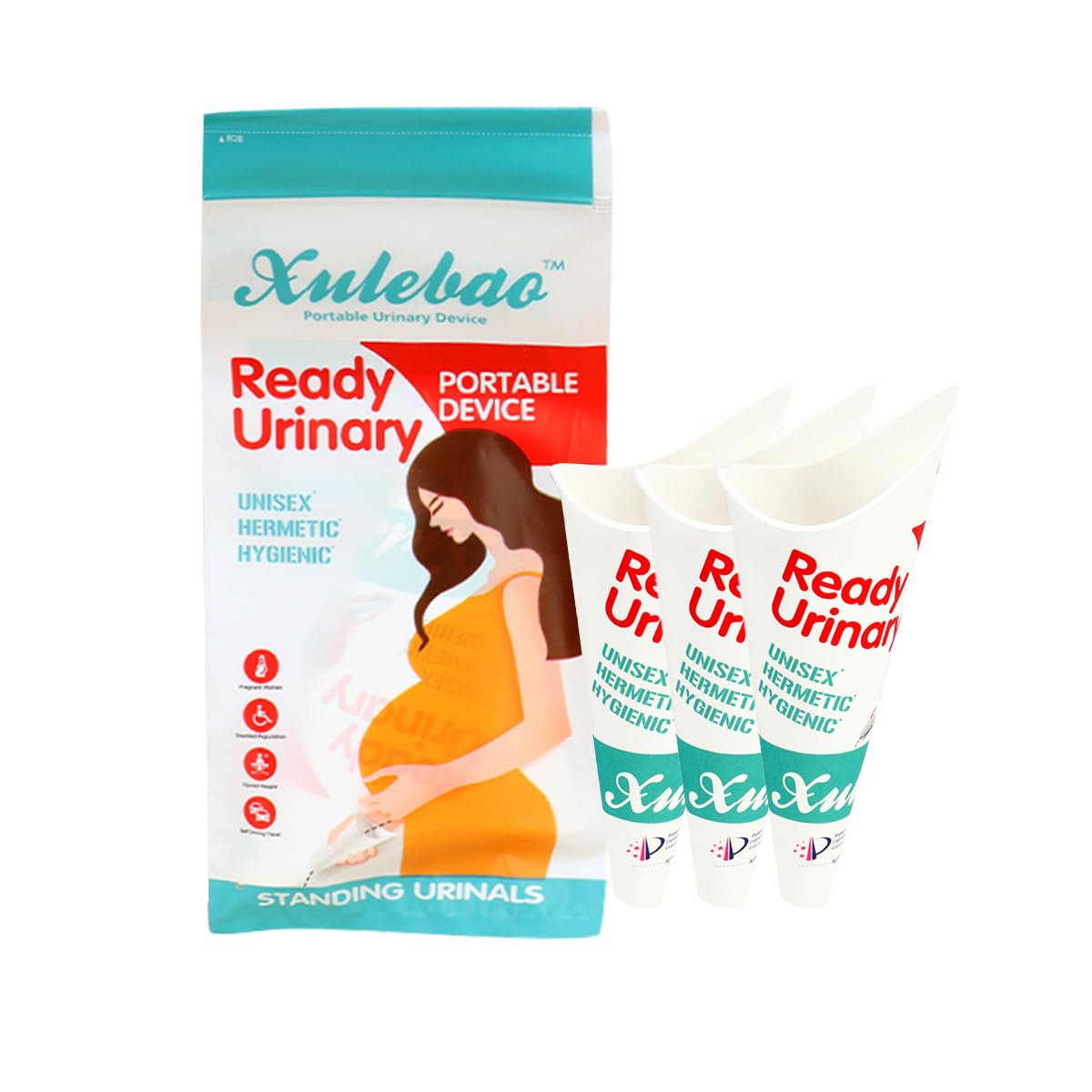 2XK-NOV Foldable Urinella for Women, Camping Toilet Urine Bottle for Women, Disposable Paper Urine Cups for PIPI Standing, Urinal for Pregnant Women, Hiking, Elderly People (50, 900ml)