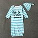 Newborn Baby Boys Girls Letter Printed Sleep Gowns Striped Long Sleeve Sleepsack Blanket,0-12 Months,Blue