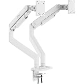 MSI MAG MT201DW - Premium Heavy Duty Dual Monitor Stand Arms, 17-45" Support, VESA Compatible, Adjustable Spring Assisted Mount, 44 lbs per Screen, Clamp &amp; Grommet, Quick Release Plate - White