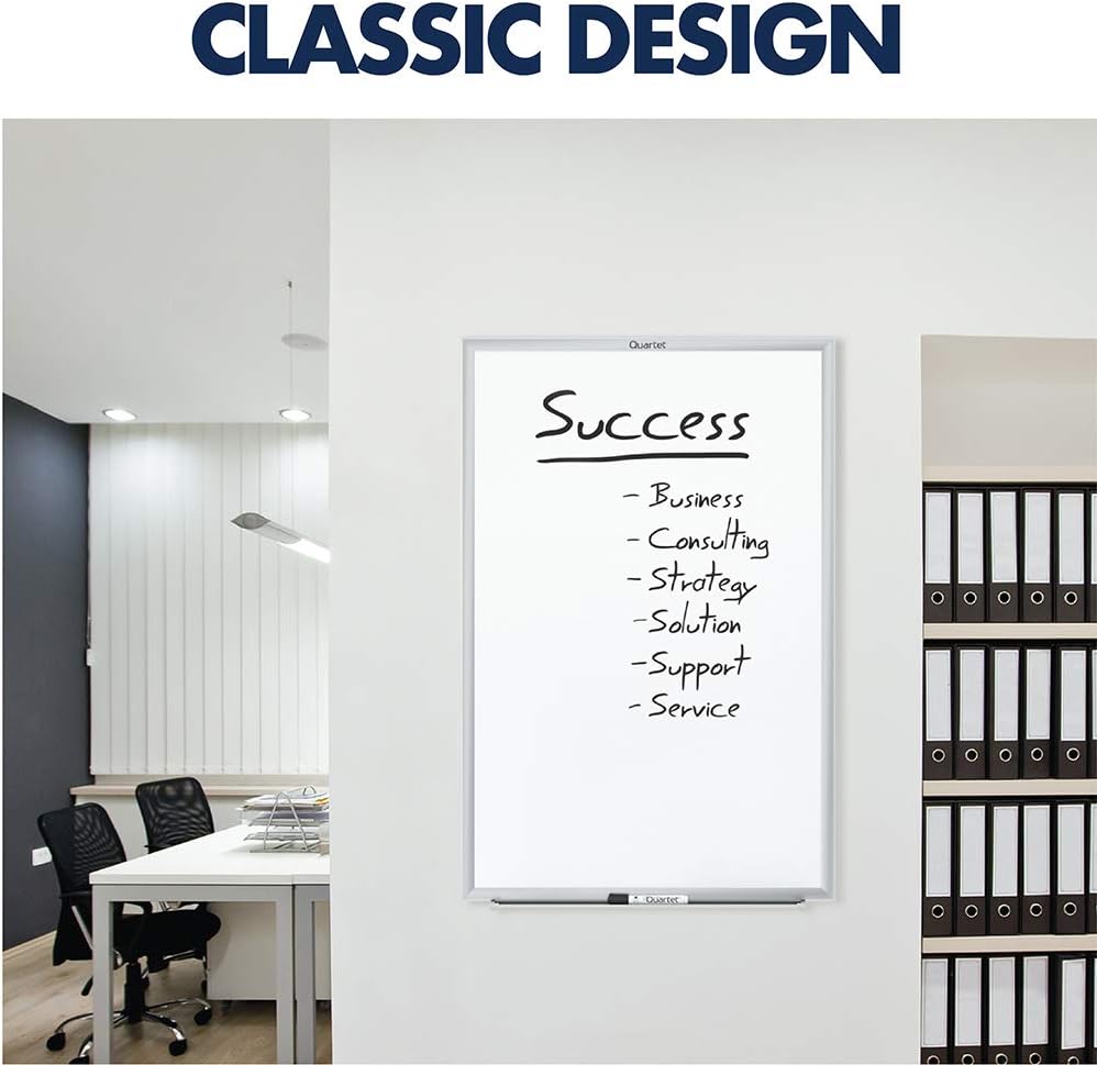 Quartet Magnetic Whiteboard, 8' x 4' White Board, Nano-Clean, Silver Aluminum Frame (SM538) : Office Products