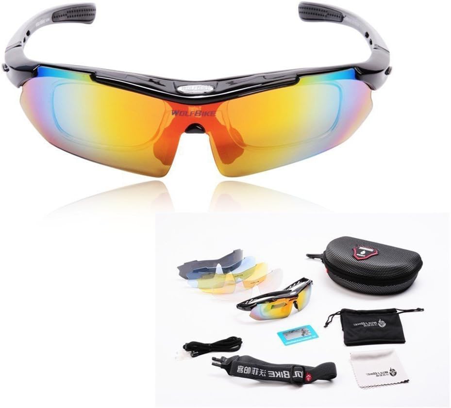 Eaglebeky WOLFBIKE Sports Cycling Sunglasses for Men Women Cycling Riding Running Glasses