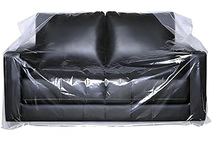 Yotelab Plastic Furniture Cover for Moving and Storage, Plastic Love Seat Couch Cover Protector, Waterproof Clear Moving Bags