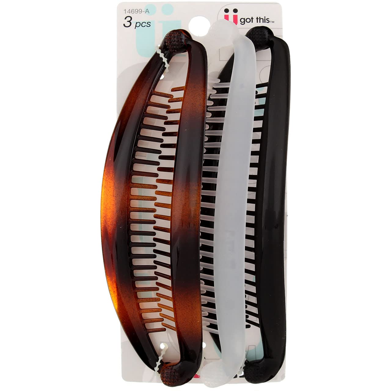 Scunci Pack of 3, Effortless Beauty, Banana Barrettes by Scunci