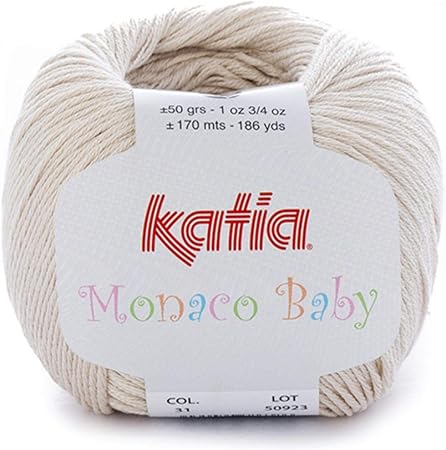 Lanas Katia MONACOBABY Ovillo de Color Arena Cod. 31: Amazon.es: Hogar