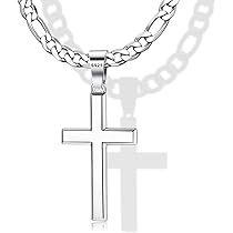 Thunaraz 925 Sterling Silver Cross Necklace for Men Women