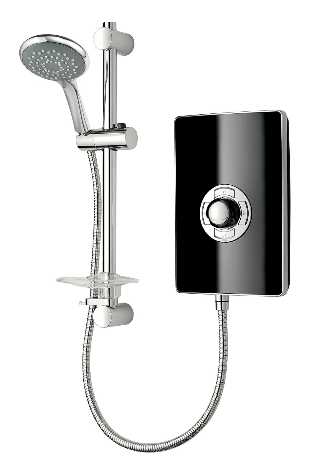 Triton Collection 2 | Shower Electric | 9.5 KW | Triton Aspirante I Black Gloss I Electrical Showers | with Showerhead and Anti Twist Hose | Best Electric Shower Units for Bathrooms