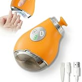 Electric Nail Clippers, Safe Automatic Nail Trimmer with LED Light &amp; 3 Speeds, Quiet USB Rechargeable Electric Nail File with Built-in Nail Clipping Storage for Nail Art, Kid, Senior &amp; Adult, Yellow