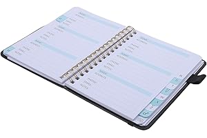 VILLCASE A6 Address Book with A-z Alphabet Tabs, 64-Sheet Indexed Telephone Organizer Notebook, Black