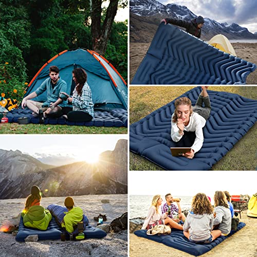VECUKTY Double Camping Sleeping Pad, Upgraded Foot Press Inflatable