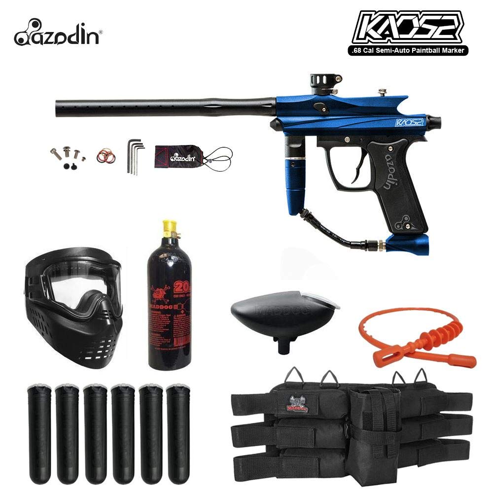 MAddog Azodin KAOS 2 Titanium Paintball Gun Package Blue/Black Jeff