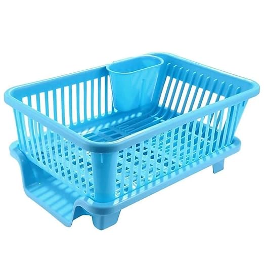 Raawan 3 in 1 Large Durable Plastic Kitchen Sink Dish Rack Drainer Drying Rack Washing Basket