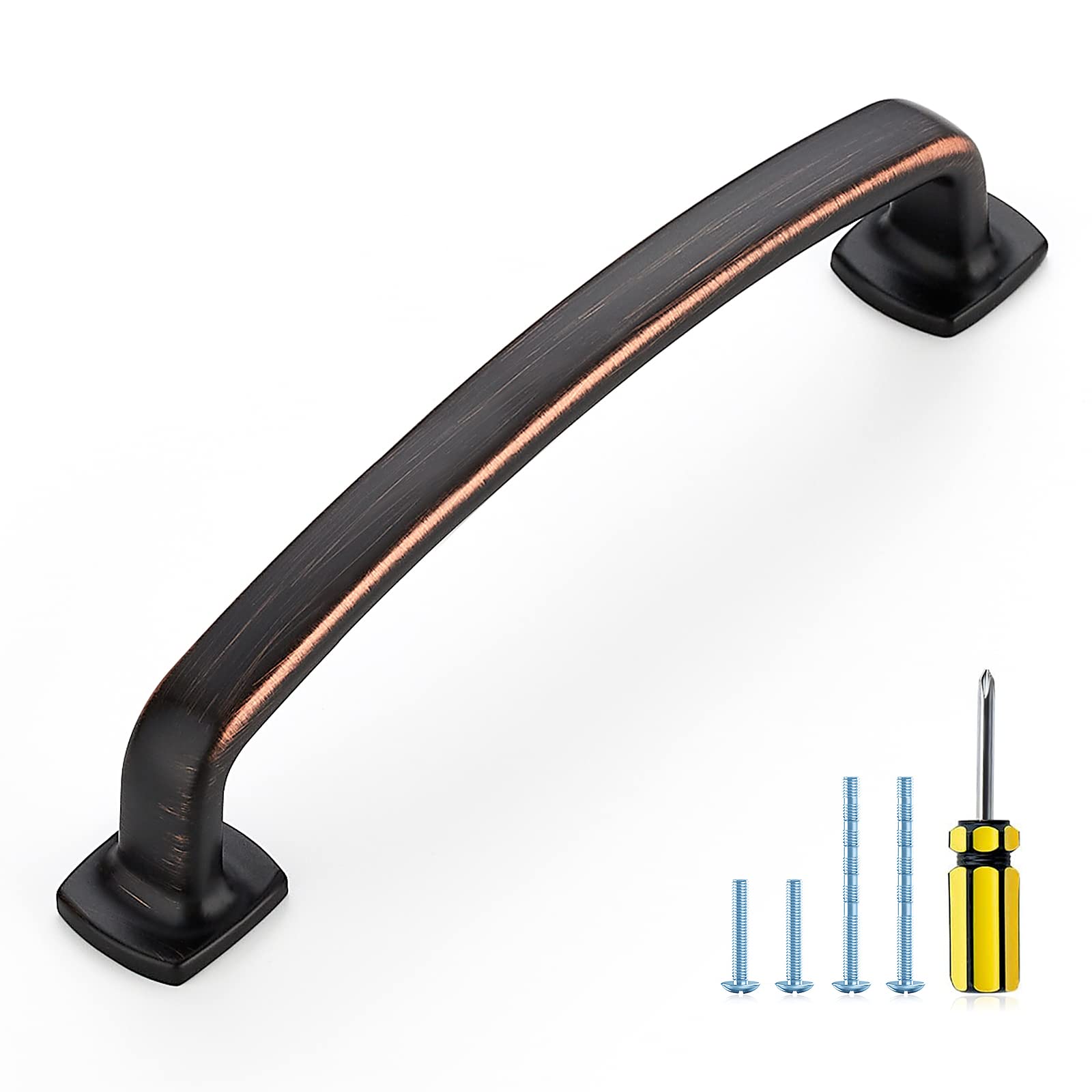 Photo 1 of Ravinte Arch Cabinet Pulls Solid 10 Pack 5 Inch Oil Rubbed Bronze Kitchen Cabinet Handles Flat Square Foot Curved Drawer Pulls Hardware for Kitchen Cabinet