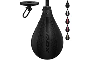 RDX Speed Bag Boxing Ball and Swivel Set, Maya Hide Leather Dodge Striking Mount Kit with Additional Bladder, MMA Muay Thai P