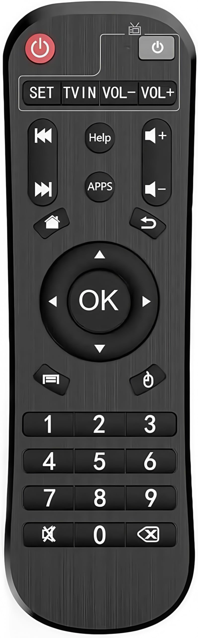 Replacement Remote Control with Learning Function for Android TV Box, Controller for MXQ MXQ Pro hk1 Boxhk1 Max hk1 Rbox x96mini X96 x96max x96max+ T95M T95N T95Q T9 T95X H96 H96 pro+ H96max:HK1-R