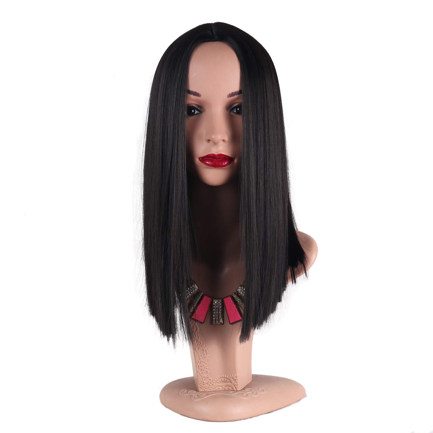 YanT HAIR Synthetic Wigs For Women Straight Bob Wig Dark Brown Colour