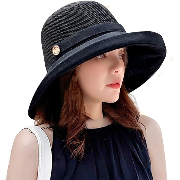 HLLMAN Womens Sun Visor Hat - Hollow Top Sun Hat Adjustable  display picture 3