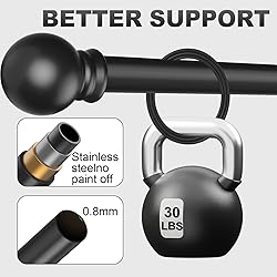 Authandis Black Curtain Rods for Bedroom with