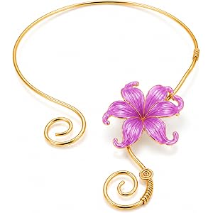 Nijianne Gold Flower Necklaces for Women - 3D Floral Necklace & Flower Choker, Open Gold Collar Necklace, Gold Boho NecklaceS
