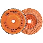 Walter 06A452 4-1/2x5/8-11 Enduro-Flex Turbo Spin-On Discs Fast Grinding Blending Flap Disc Grit 36/60 Type 27S, 10 pack