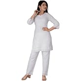 JG JAI GOVINDAM Chikankari Cotton Indian Kurtis For Women Summer Dresses Tunic Top Pant Set Pakistani Salwar Kameez Suit Set