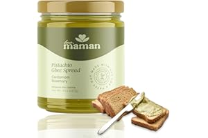LUV, MAMAN Luv Maman Pistachio Ghee Spread, Non GMO Pistachio Spread 8 OZ, Ghee Butter, Pistachio Butter, Organic Butter, Grass Fed Butter, Pistachio cream spread, Paleo