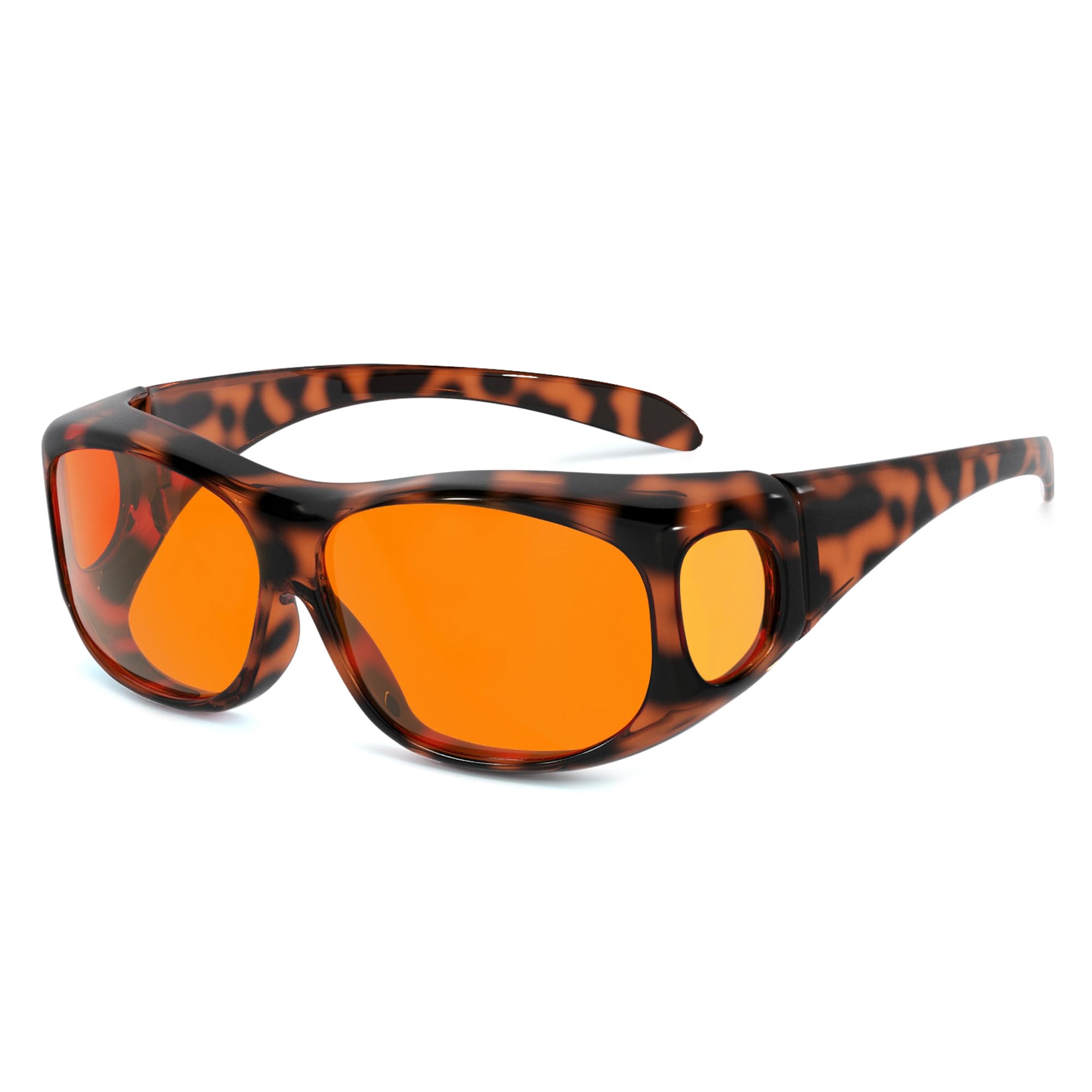 Eyekepper 100% Blue Light Reduction,Huge Fitover Anti-Blue Blocking Computer Eyeglasses with Extra Amber Lenses, Tortoise — image 1