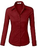 LE3NO Womens Tailored Long Sleeve Button Down Shirt