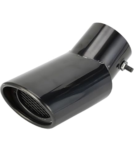 OtpOutopa Universal Exhaust Tip - 2.5 Inch Inlet, Polished Stainless Steel, Curved Design With Mesh (Silver) - View #6