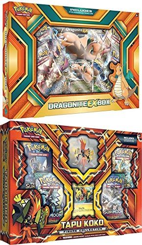 Pokemon TCG: Dragonite EX Box + Tapu Koko – Collection Booster Card Set NEW