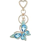 DBIMSPC Crystal Butterfly Keychain Cute Bag Purse Charm for Handbags Butterfly Purses for Bag Butterflies Gifts for Women