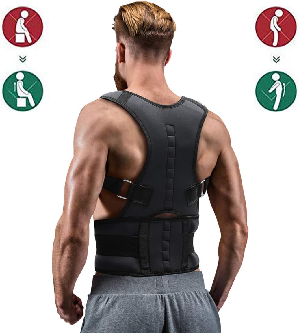 Slimerence Back Brace Posture Corrector, Adjustable Support Belt Improves Posture and Provides Lumbar Back Brace Lower, Upright Go Posture for Men and Women