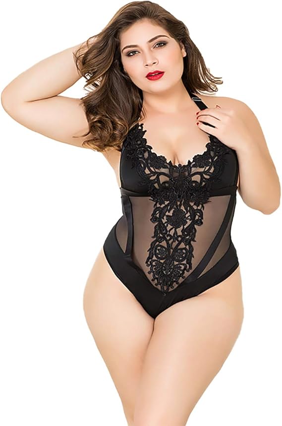 plus size lace teddy romper