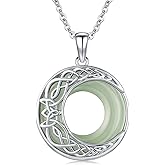 KiiKii Jade Necklace for Women 925 Sterling Silver Tree of Life/Butterfly/Celtic Knot/Cat/Rose Pendant Green Jade Jewelry Christmas Gifts for Wife Mom Grandma
