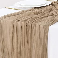 Socomi 10pcs Nude Brown Cheesecloth Table Runner