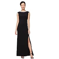 Amazon.com: Alex Evenings Women's Long Length One Shoulder Dress with Slit,  Perfect for Wedding Guest, Summer or Spring Events, Deep Navy Ruffle, 4 :  Clothing, Shoes & Jewelry