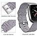 QIBOX Bands Compatible Fitbit Versa, Replacemement Woven Fabric Wrist Strap Quick Release Watch Band Classic Square Stainless Steel Buckle Compatible Fitbit Versa Fitness Smart Watch(Gray)