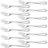Briout Silverware Dinner Forks Set of 12, Stainless Steel Forks 8 Inches | Premium Food Grade Material, for Home Kitchen Party Restaurant, Mirror Polished, Dishwasher Safe