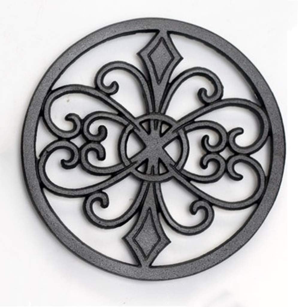 Home and Kitchen Non-slip Placemat/Placemat/Round Table mats,High temperature resistant, insulated pot mat(20CM diameter) black