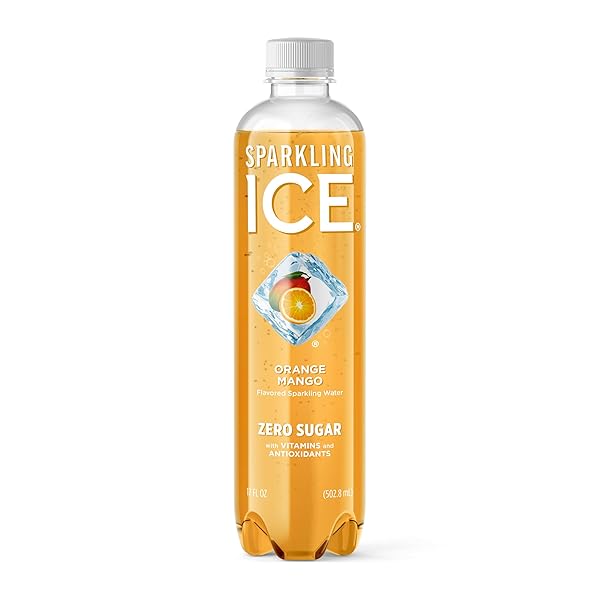 SPARKLING ICE, ORANGE MANGO SPARKLING WATER, ZERO SUGAR FLAVORED WATER, WITH ANTIOXIDANTS AND VITAMINS, 17 FL OZ BOTTLE