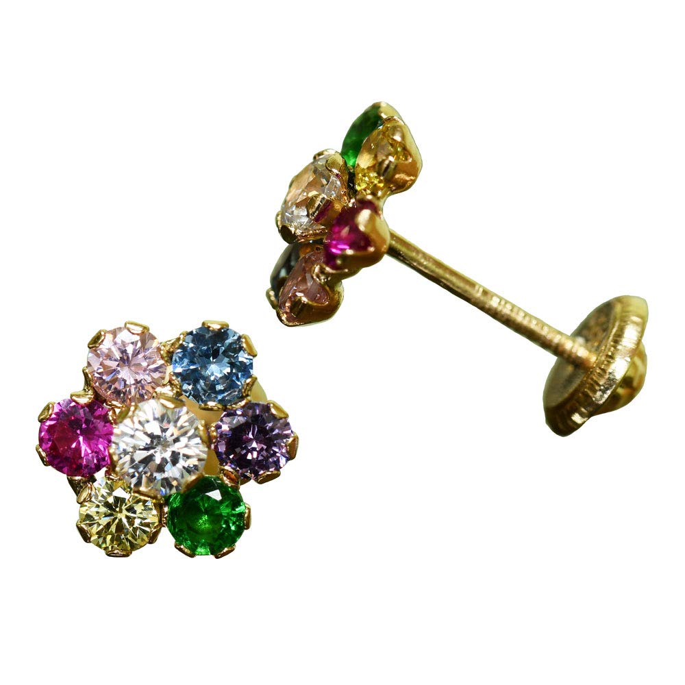 I Be Chakra Flower Stud Earrings In 14 K Gold – 6.5 x 6.5 mm – 35585230401PS